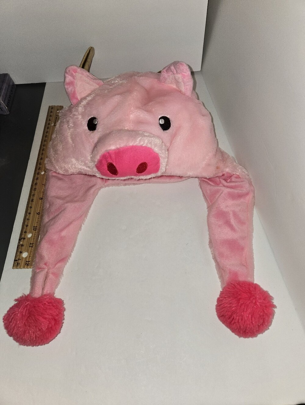 Plush Pink Pig Character Hat - Cute Earflap Beanie